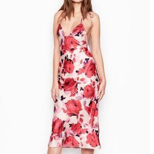 Victorias Secret Satin Floral Slip Dress Red & White Small